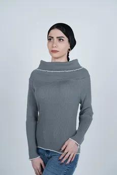 بافت آستین بلند یقه ایستاده زنانه  