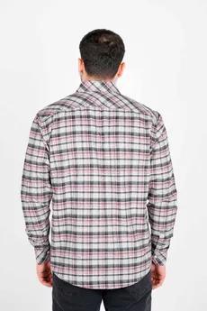 پیراهن آستین بلند پشمی یقه برگردان چهارخانه مردانه 