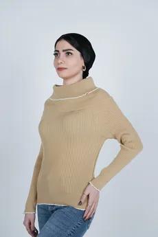 بافت آستین بلند یقه ایستاده زنانه  