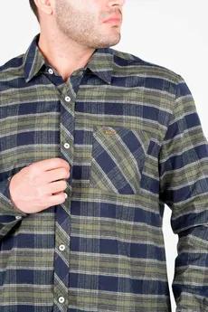 پیراهن آستین بلند پشمی یقه برگردان چهارخانه مردانه 