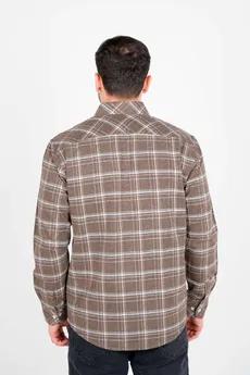 پیراهن آستین بلند پشمی یقه برگردان چهارخانه مردانه 