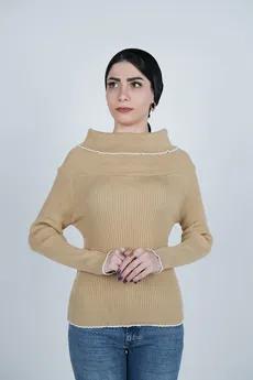 بافت آستین بلند یقه ایستاده زنانه  