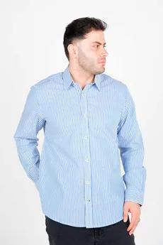 پیراهن آستین بلند یقه برگردان راه راه مردانه