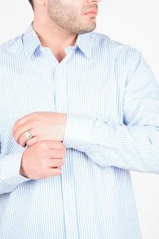 پیراهن آستین بلند یقه برگردان راه راه مردانه