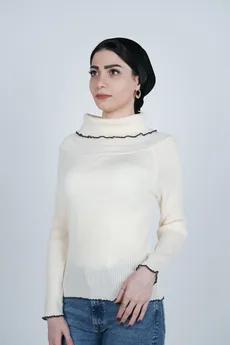 بافت آستین بلند یقه ایستاده زنانه  