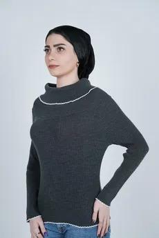 بافت آستین بلند یقه ایستاده زنانه  