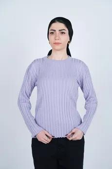 بافت یقه گرد آستین بلند زنانه  