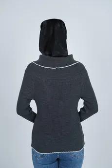 بافت آستین بلند یقه ایستاده زنانه  