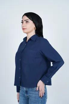 شومیز یقه برگردان کوتاه زنانه