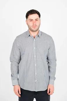 پیراهن آستین بلند یقه برگردان راه راه مردانه