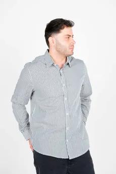 پیراهن آستین بلند یقه برگردان راه راه مردانه