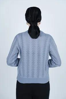 بافت آستین بلند یقه گرد زنانه 