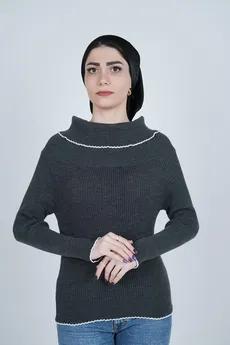 بافت آستین بلند یقه ایستاده زنانه  