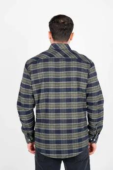 پیراهن آستین بلند پشمی یقه برگردان چهارخانه مردانه 