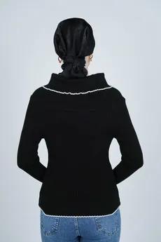 بافت آستین بلند یقه ایستاده زنانه  