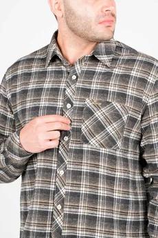 پیراهن آستین بلند پشمی یقه برگردان چهارخانه مردانه