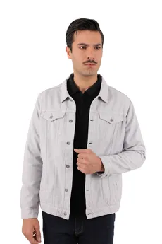 کاپشن کتان مردانه رنگ طوسی