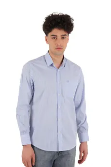 پیراهن آستین بلند کلاسیک مردانه طرح راه راه