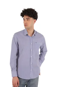 پیراهن آستین بلند کلاسیک مردانه طرح راه راه