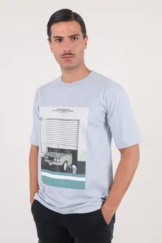 تیشرت آستین کوتاه یقه گرد چاپدار