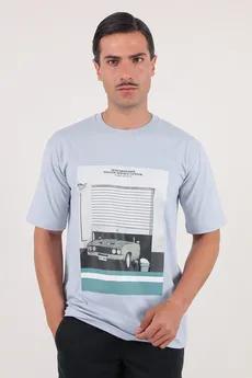 تیشرت آستین کوتاه یقه گرد چاپدار