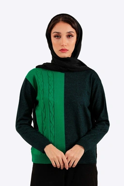 خرید بلوز بافت زنانه گرم و کشی یقه دار.