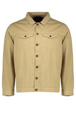 خرید کاپشن مردانه لیوایزی ، کاپشن کوتاه دکمه دار دارای دو جیب در دار روی قسمت سینه رنگ نخودی. 