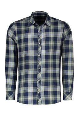 خرید پیراهن جین مردانه رگولار ، پیراهن طرحدار چهارخانه از برند پاتن جامه.