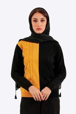 خرید بلوز بافت زنانه گرم و کشی یقه دار.