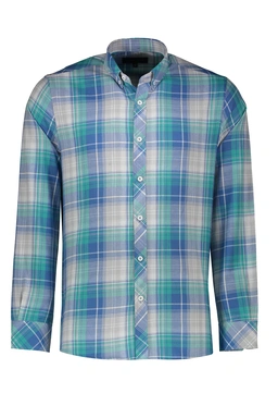 پیراهن آستین بلند مردانه طرح چهارخانه استایل رگولار ، پیراهن های پاتن جامه در طرح های متنوع و مختلف.