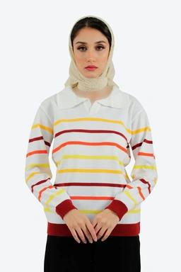 خرید بلوز بافت زنانه گرم و کشی یقه دار. 