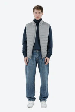 خرید پافر مردانه طرح دار رنگ طوسی. ژیله و جلیقه پاییزه مردانه ارسال رایگان.