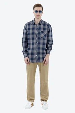 پیراهن آستین بلند مردانه طرح چهارخانه یقه برگردان از برند پاتن جامه خرید آسان و ارسال رایگان. 