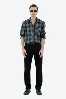 پیراهن آستین بلند مردانه طرح چهارخانه یقه برگردان از برند پاتن جامه خرید آسان و ارسال رایگان. 