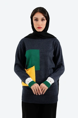 تونیک بافت زنانه گرم بافت کشی قد تا روی باسن