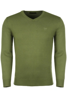 بافت یقه هفت سبز روشن مردانه ، تولید از برند پاتن جامه ، پلیور گرم مردانه مناسب فصول سرد.