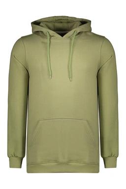 هودی مردانه به رنگ سبز مغز پسته ای ، جلو بسته دارای کلاه ثابت ، سوئیشرت هودی ضخیم پاییزه و زمستانه. 