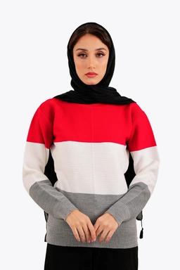 خرید بافت زنانه به صورت آنلاین با ارسال رایگان ، بافت سه تیکه زنانه یقه گرد پلیسه دار