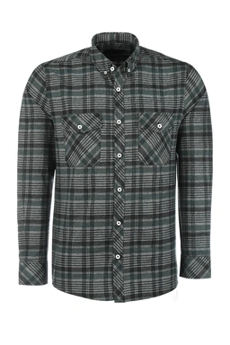 پیراهن دو جیب در دار پشمی مردانه از برند پاتن جامه ، خرید پیراهن پشمی چهارخانه آنلاین. 