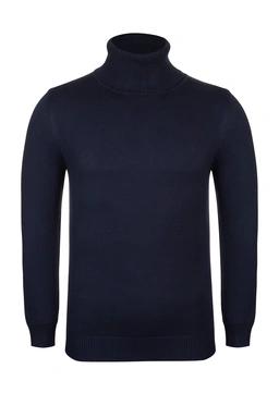 پلیور بافت مردانه یقه اسکی رنگ سرمه ای از برند پاتن جامه ، مناسب استفاده در فصول زمستان. 