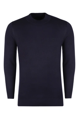 بافت یقه پنج سانت  سرمه ایی مردانه ، تولید از برند پاتن جامه ، پلیور گرم مردانه مناسب فصول سرد.