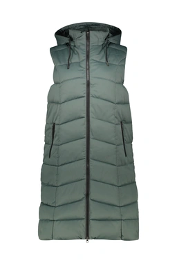 پافر شمعی زنانه رنگ سبز ، پافر بلند کلاهدار جداشونده توسط زیپ. 