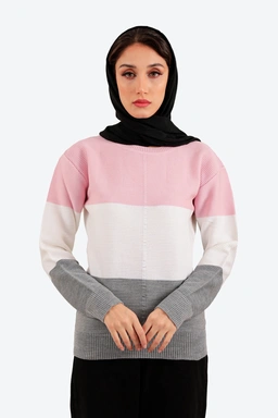خرید بافت زنانه به صورت آنلاین با ارسال رایگان ، بافت سه تیکه زنانه یقه گرد پلیسه دار