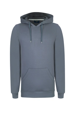 هودی مردانه به رنگ طوسی (فیلی)، جلو بسته دارای کلاه ثابت ، سوئیشرت هودی ضخیم پاییزه و زمستانه. 