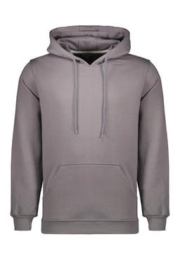 هودی مردانه رنگ طوسی، جلو بسته دارای کلاه ثابت ، سوئیشرت هودی ضخیم پاییزه و زمستانه. 