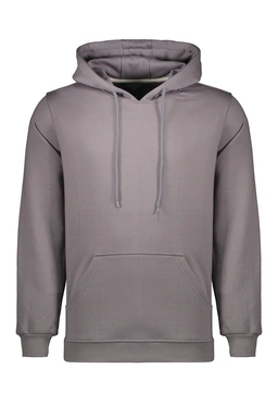 هودی مردانه رنگ طوسی، جلو بسته دارای کلاه ثابت ، سوئیشرت هودی ضخیم پاییزه و زمستانه. 