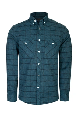 پیراهن طرح چهارخانه دو جیب در دار پشمی مردانه ، از برند پاتن جامه. 