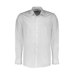 خرید پیراهن کتان سفید آستین بلند مردانه تولید پاتن جامه می باشد. پیراهن استایل نسبتاً جذب , جنس پارچ