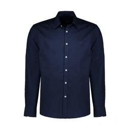 پیراهن کتان رنگ سرمه ای آستین بلند مردانه تولید پاتن جامه می باشد. پیراهن استایل نسبتاً جذب , جنس پا