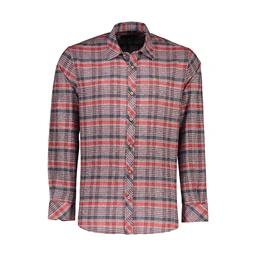 پیراهن پشمی آستین بلند مردانه چهارخانه قرمز - مشکی تولید پاتن جامه می باشد. جنس پارچه صد در صد پنبه 